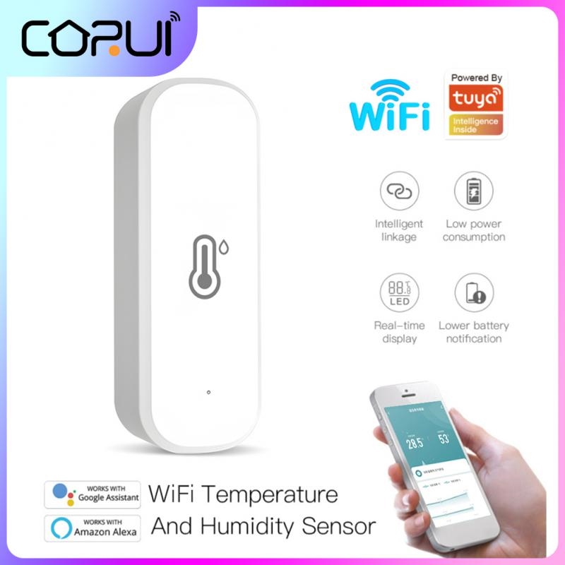 【CW】 CORUI WIFI/Zigbee Temperature And Humidity Battery Powered Life App Control For Alexa Home