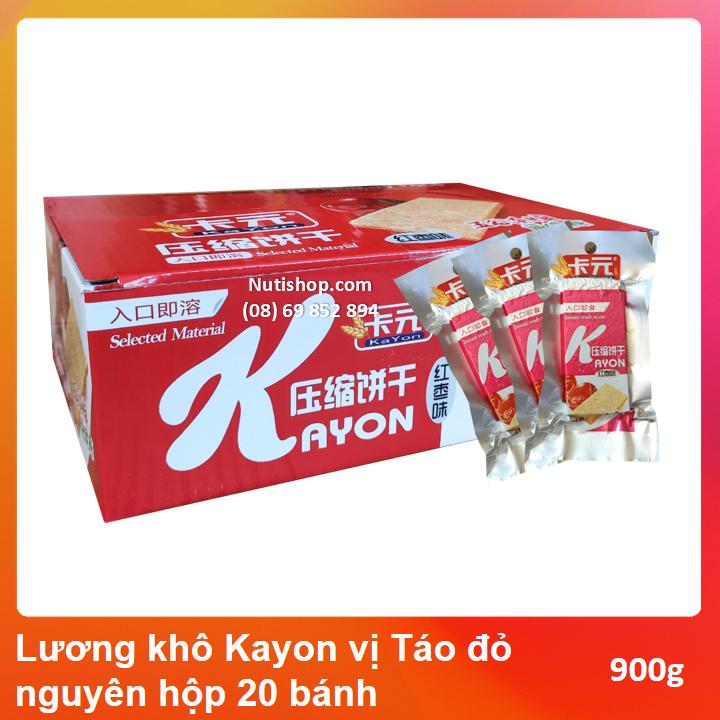 [HCM]Lương khô Kayon vị Táo Đỏ nguyên hộp 900g - 20 bánh