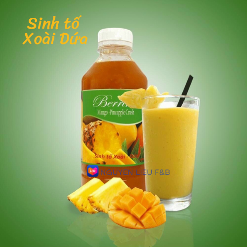 Sinh tố Xoài Dứa Berrino Mango Pineapple Crush 1L