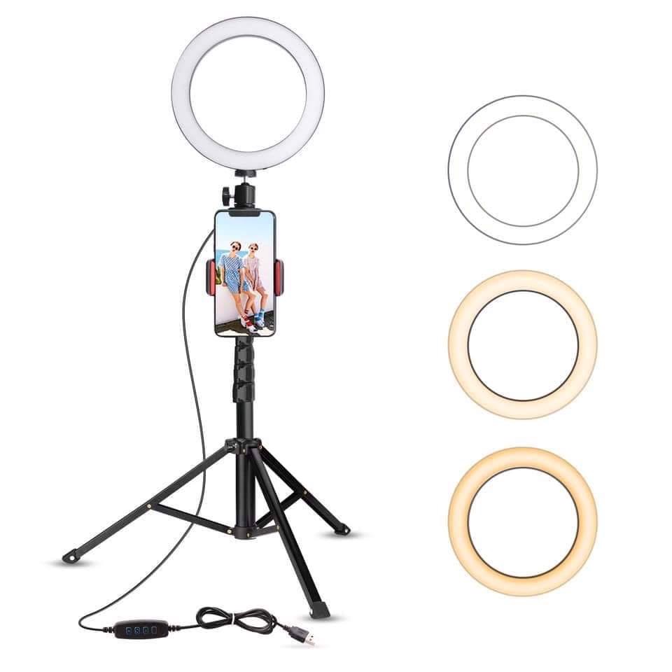 Đèn led live stream, led, đèn spa, đèn live stream 33cm - chuyển 3 màu đèn , siêu sáng với bộ ánh sáng 3in1 tiện lợi, chân đèn có thể kéo cao - hạ thấp, bảo hành uy tín 1 đổi 1 trên toàn quốc.