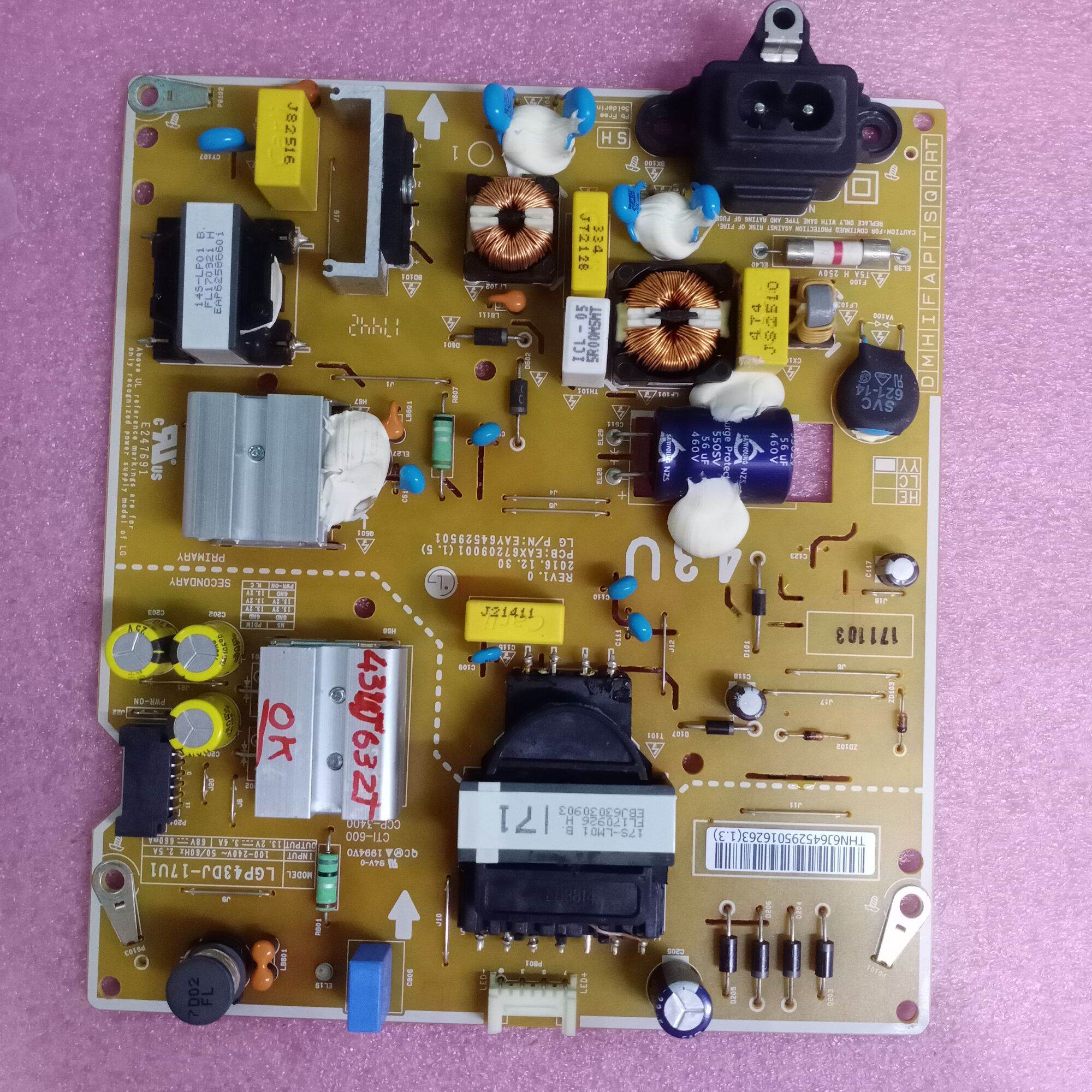 bo mạch tivi LG 43UJ632T,bo xử lý, khiển, nguồn, main chính, chủ, wifi,bo mắt