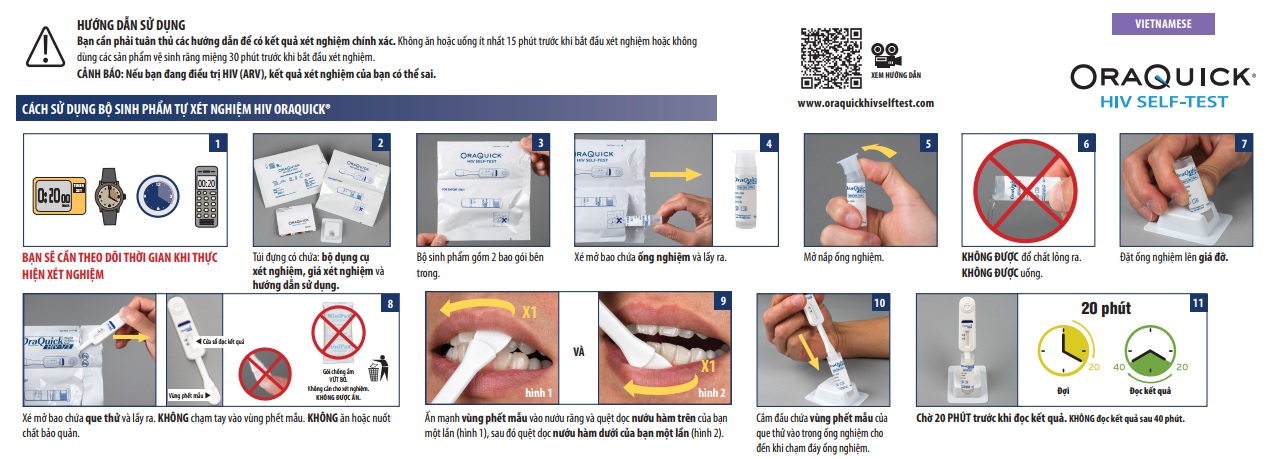 Que Test HIV tại nhà ORAQUICK ( xét nghiệm bằng dịch miệng )