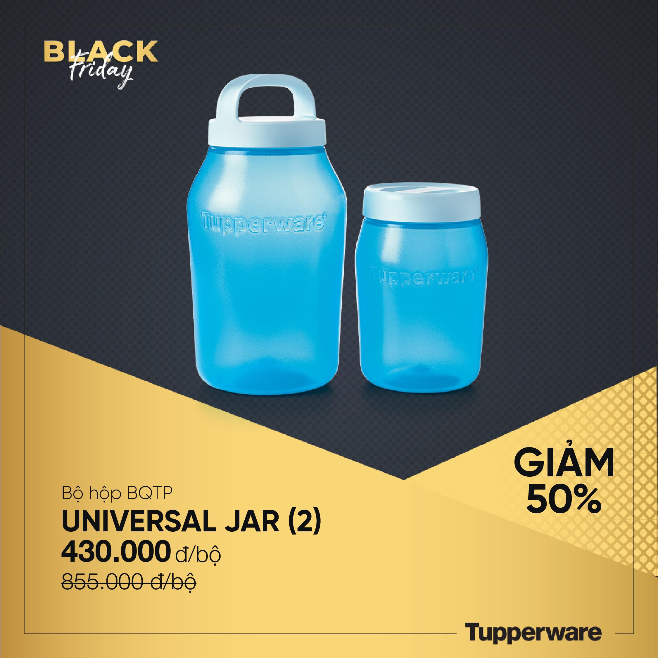 Tupperware - Bộ hộp bảo quản Universal Jar 1.5L/3L
