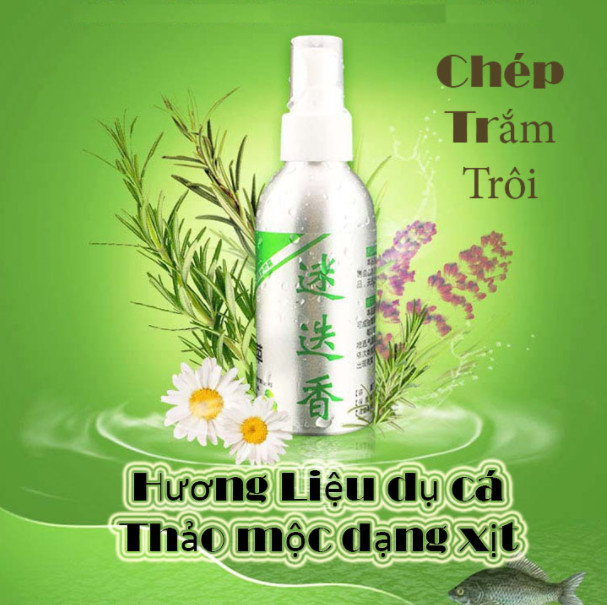Bình xịt dụ cá hương thảo mộc – Mồi câu dạng xịt câu cá chép, cá rô phi, trắm , trôi - tinh dầu dụ cá, thính câu cá