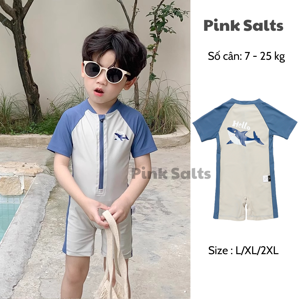 Đồ bơi cho bé trai, áo bơi bộ liền cho bé trai - B031 - Pink salt bikini