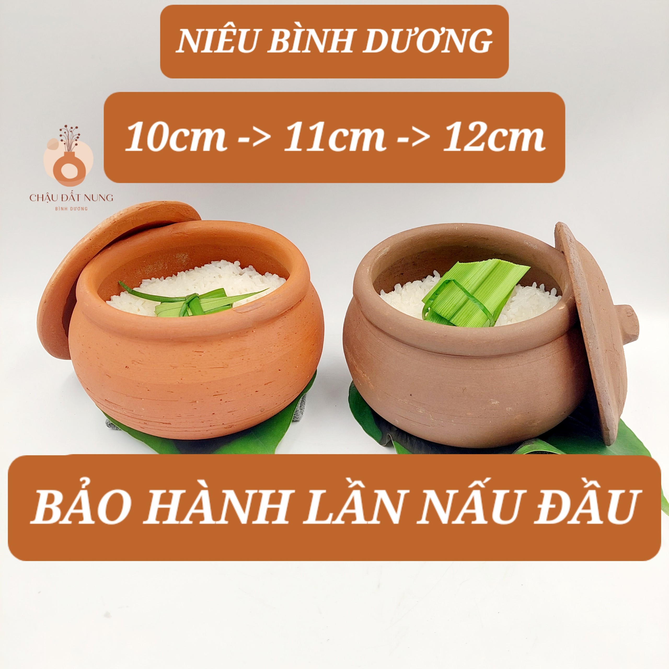 Nồi đất, niêu cơm, niêu đất, cái niêu kích thước 10cm, 11cm, 12cm
