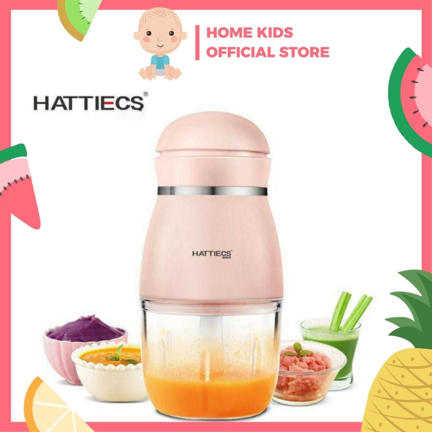 Máy xay ăn dặm cốc thuỷ tinh cho bé hatiecs- máy xay cốc thuỷ tinh 6 lưỡi dao