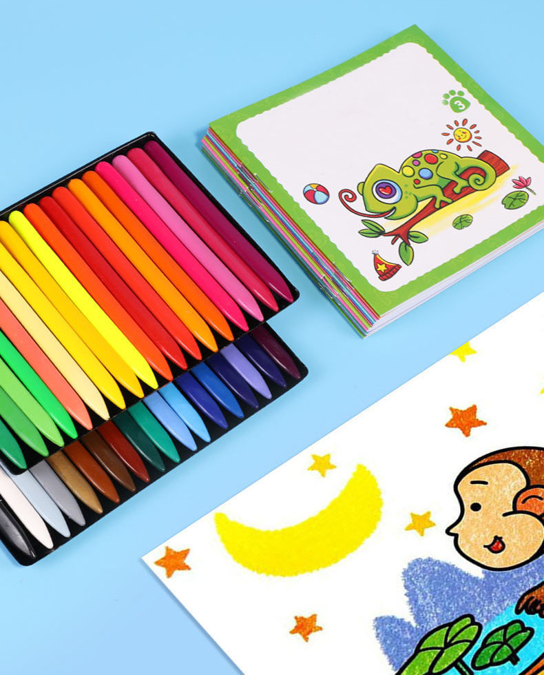 Bộ 24 bút màu hữu cơ cho bé tập vẽ cao cấp an toàn tự nhiên không làm lem tay khi sử dụng