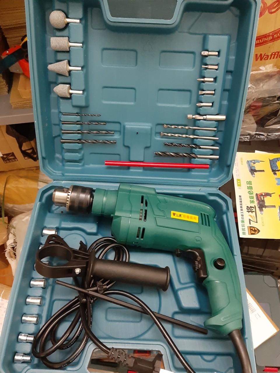 Bộ Máy khoan đa năng MOD 66138 công suất 2200W tốc độ 3800 vòng/ phút, khoan bê tông, tường, bắt vít, gỗ, kim loại, gạch cho gia đình kèm phụ kiện