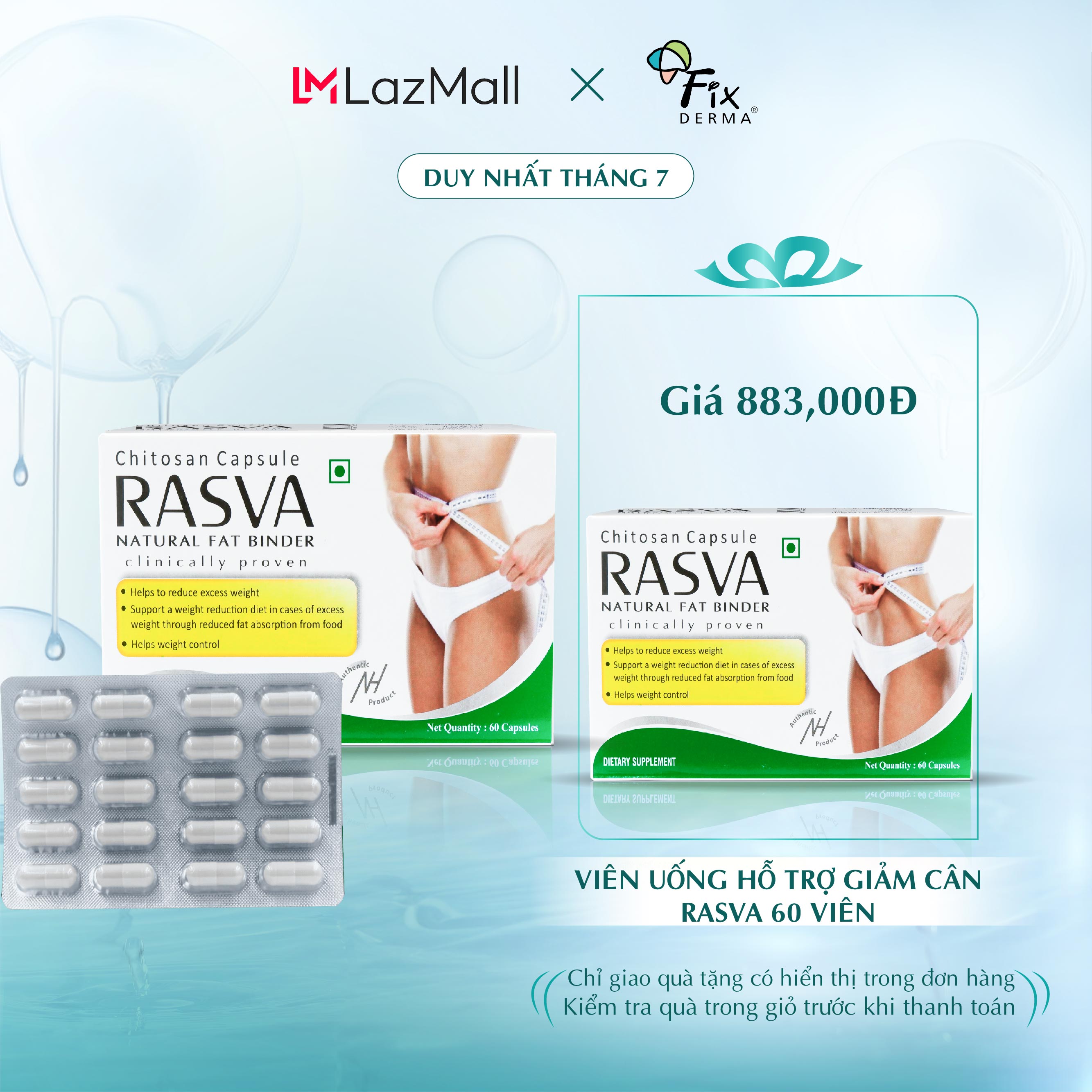 Viên uống hỗ trợ kiểm soát cân nặng Rasva Giúp Hạ Cholesterol Trong Máu, Loại Bỏ Mỡ Thừa An Toàn, Hiệu Quả 60v