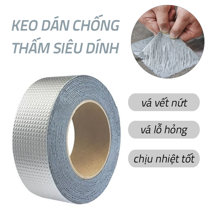 Keo dán chống thấm, vá vết nứt, vá lỗ hổng siêu dính, băng keo chịu nhiệt dán ống nước, sửa chữa nhà cửa, dán mái tôn,...