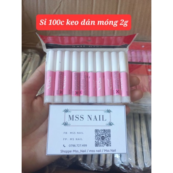 Sỉ 100 chai keo dán móng, 100 chai keo dán móng 2g