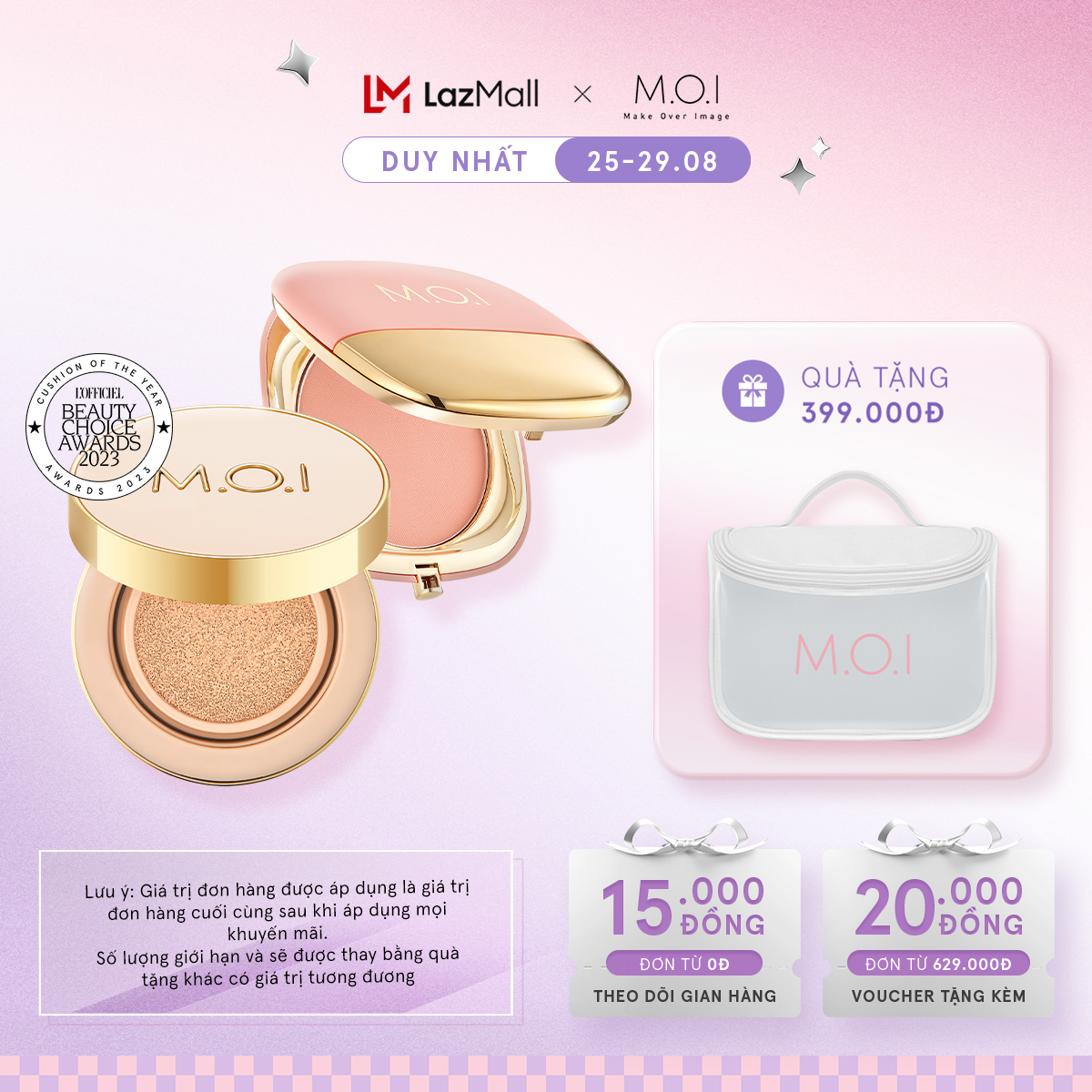Bộ đôi M.O.I Phấn nước Premium Baby Cushion và Phấn má hồng phiên bản giới hạn