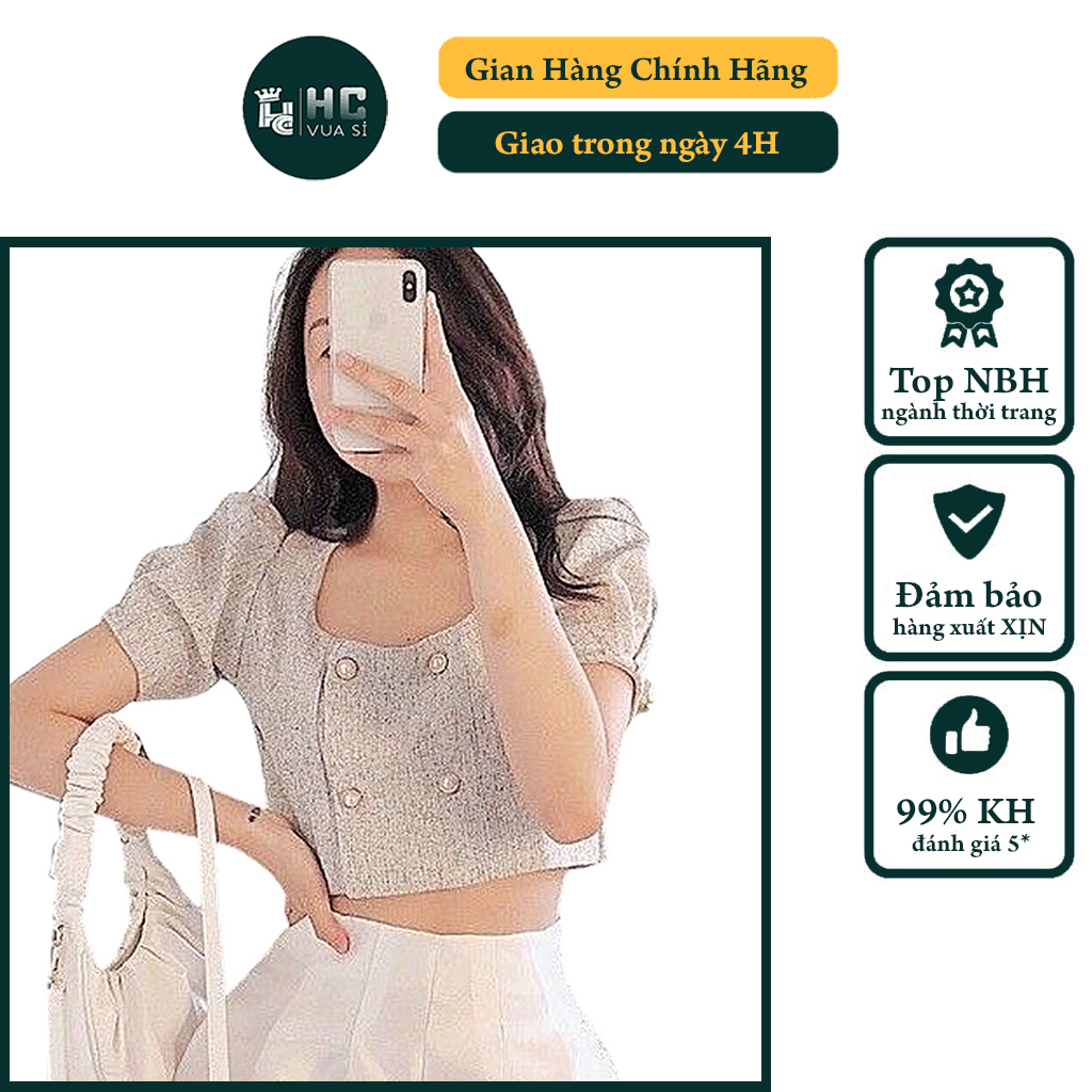 Áo dạ croptop nữ cổ vuông HCVUASI HC13 , áo dạ nữ tay ngắn siêu hot mặc đi chơi đi làm công sở