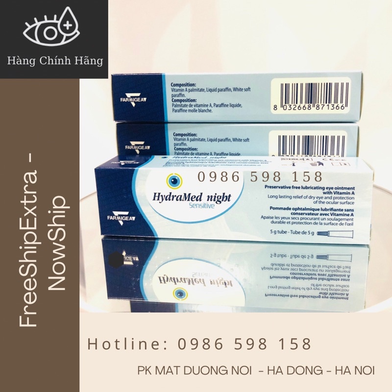 Mỡ tra mắt vitaminA Hydramed night sensitive5g