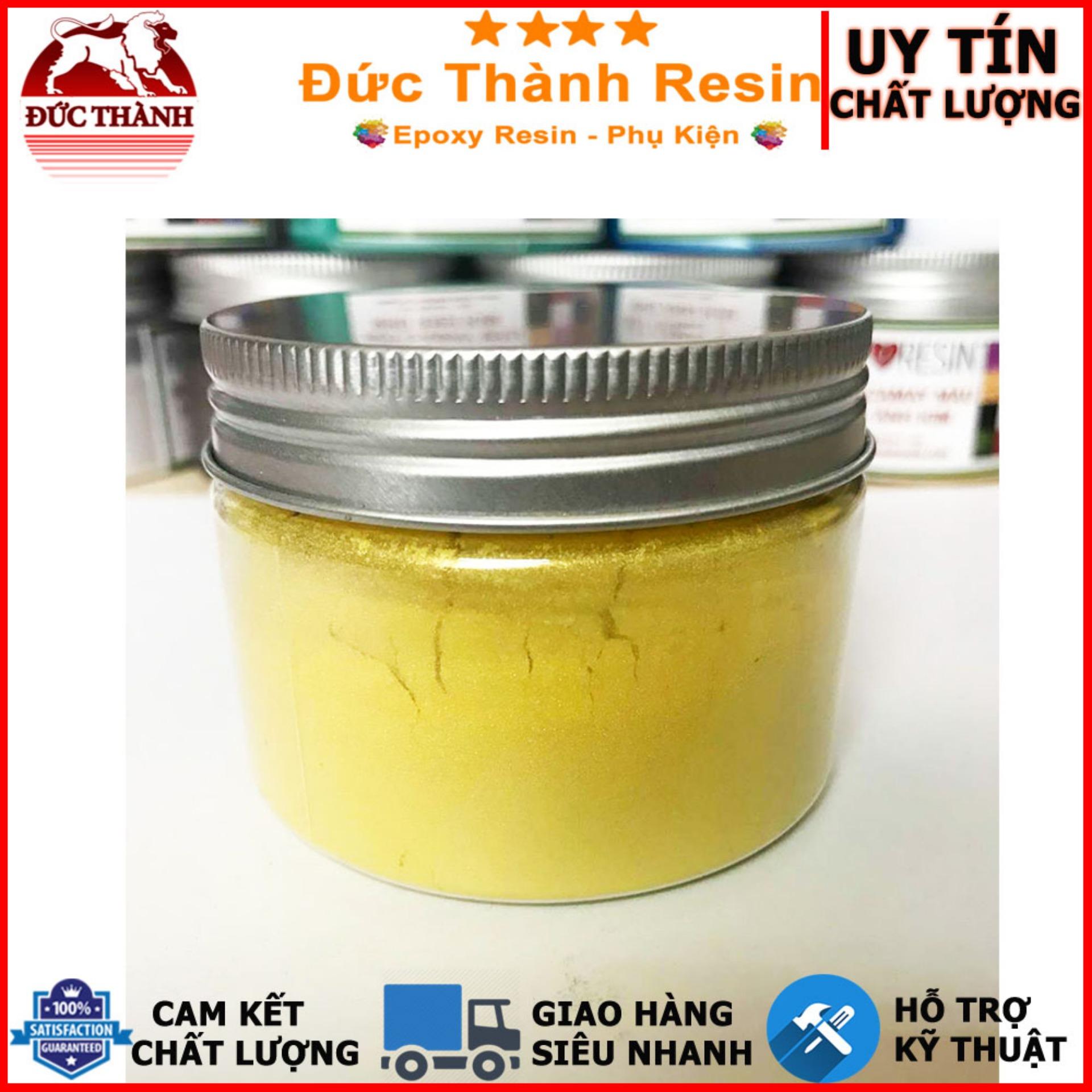 Bột camay nhũ ánh kim pha Epoxy Resin màu VÀNG - YELLOW 50g