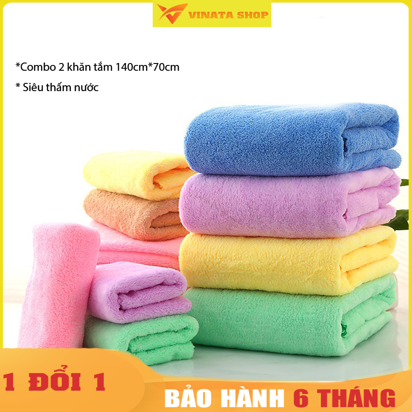 Khăn tắm Lông Cừu  Hàn Quốc , combo 2 khăn tắm 140cm*70 siêu mềm mại và thấm nước 100% cotton