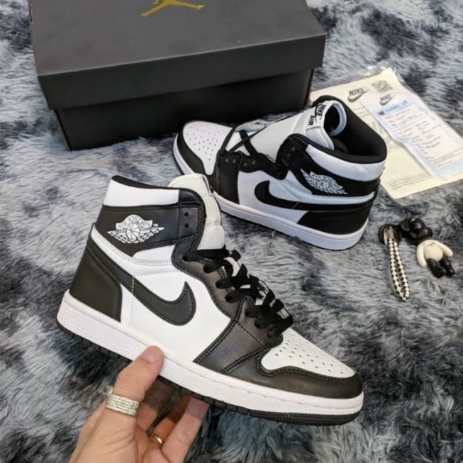Giày thể thao JD1 cao cổ đen trắng,Giày sneaker đen trắng nam nữ cao cấp Full Box Bill