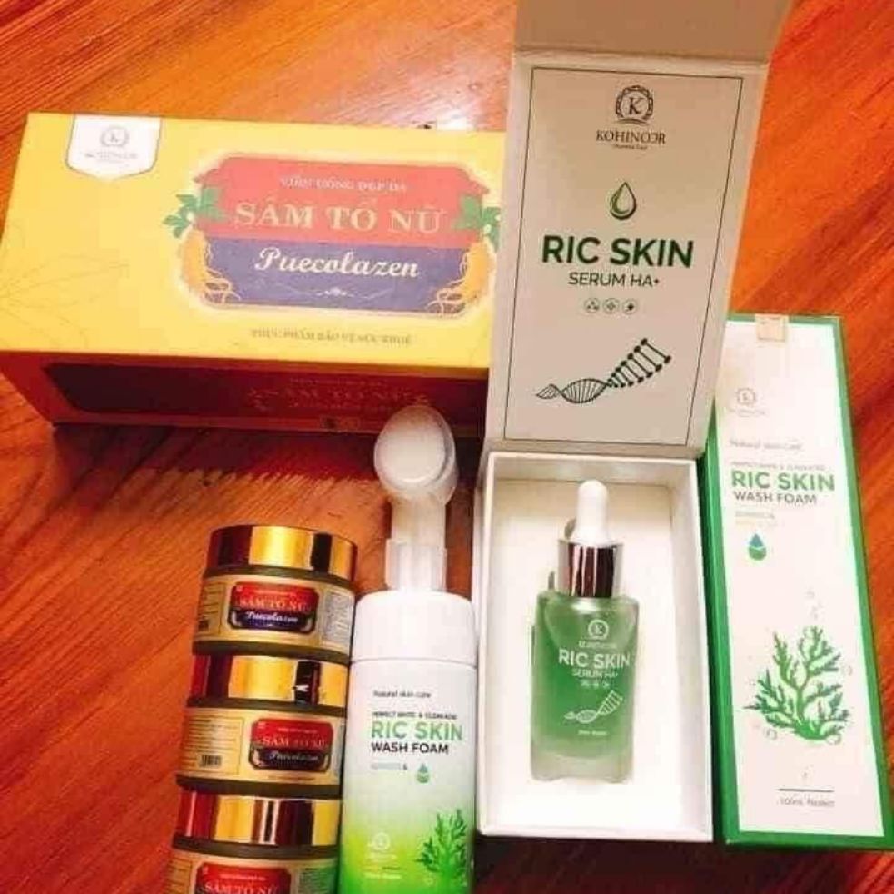 [HCM]Combo Sâm tố nữ + se.rum ric skin + sưa rưa măt ric skin