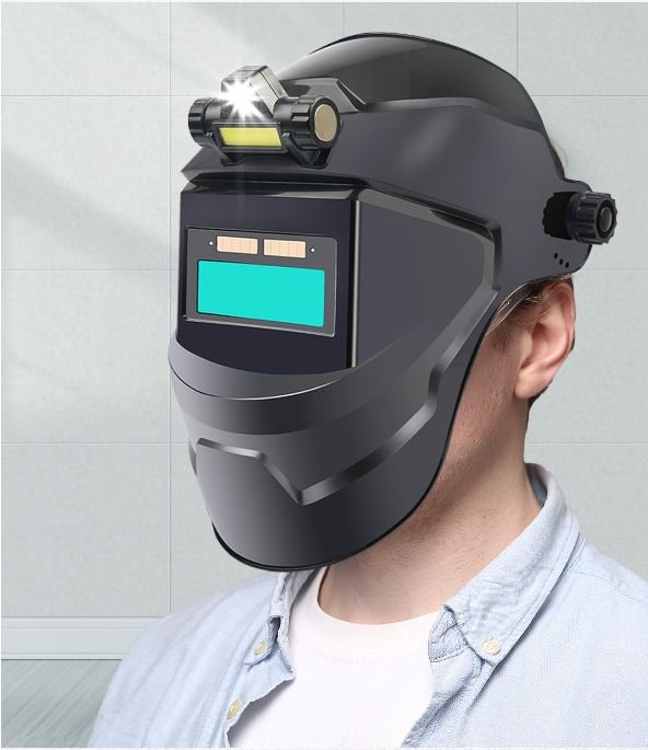 Mặt nạ hàn điện tử 2020, mũ hàn điện tử kính xanh, có kèm đèn led hoặc không có đèn led