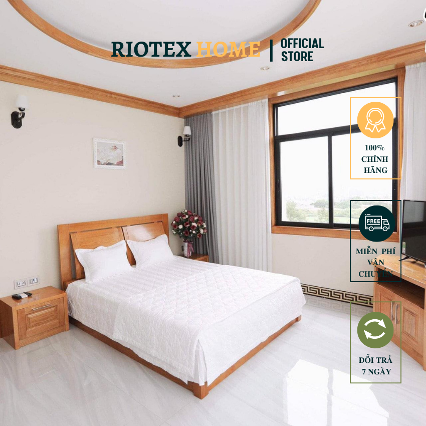 Trọn Bộ Chăn Ga Gối TRẮNG TRƠN - TRẮNG SỌC Cotton RIOTEX 1m/1m2/1m4/1m6/1m8/2m2 - Bộ Gồm 1 Ga + 2 Vỏ Gối 50x70 + 1 Mền Phù Hợp Theo Kích Thước Của Ga.