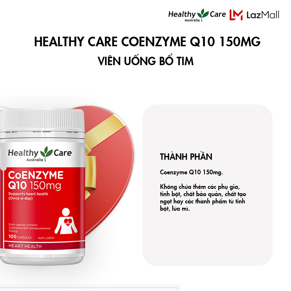 Healthy Care Coenzyme Q10 150mg 100 viên Bổ tim số 1 của Úc Tim và