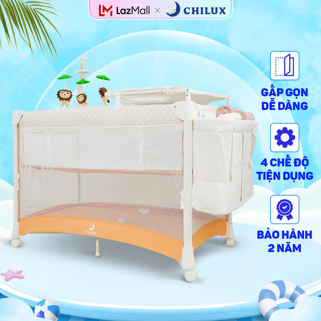 Nôi cũi vải đa năng gấp gọn Chilux K55 - Tiện lợi, an toàn, hiện đại