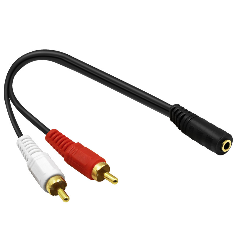 Đầu jack chuyển đổi từ 3,5mm cái sang 2 đầu RCA bông sen