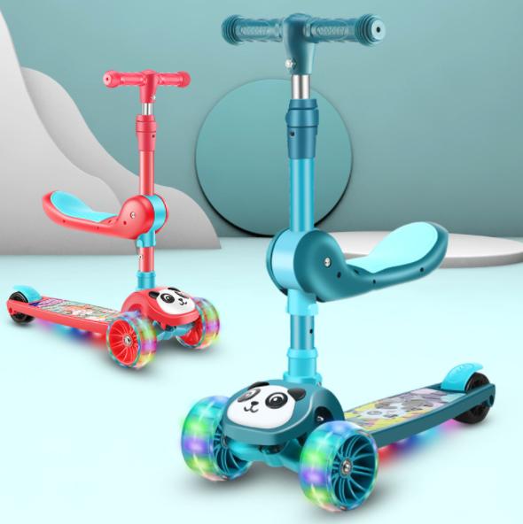 Xe scooter cho bé 3 in 1 có đèn - bánh xe to êm- ghế chịu lực 100kg