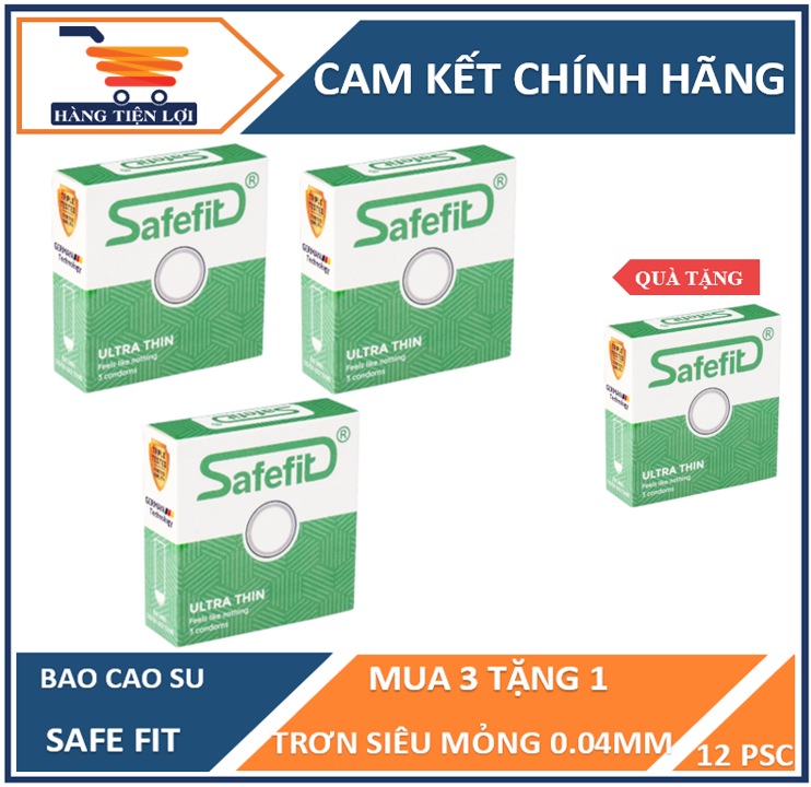 - Bao cao su Siêu mỏng Safe fit Untra thin 3 chiếc
