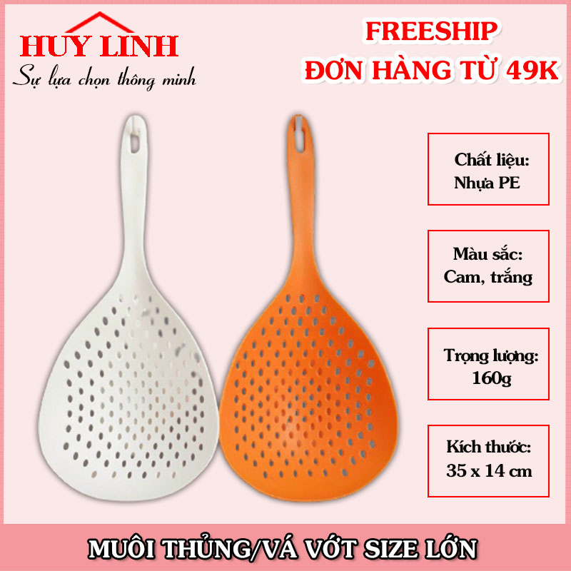Muôi Thủng, Vá Vớt Mì, Muôi Mớt Thức Ăn, Muôi Thủng Cỡ Lớn, Đồ Dùng Nhà Bếp, Huy Linh