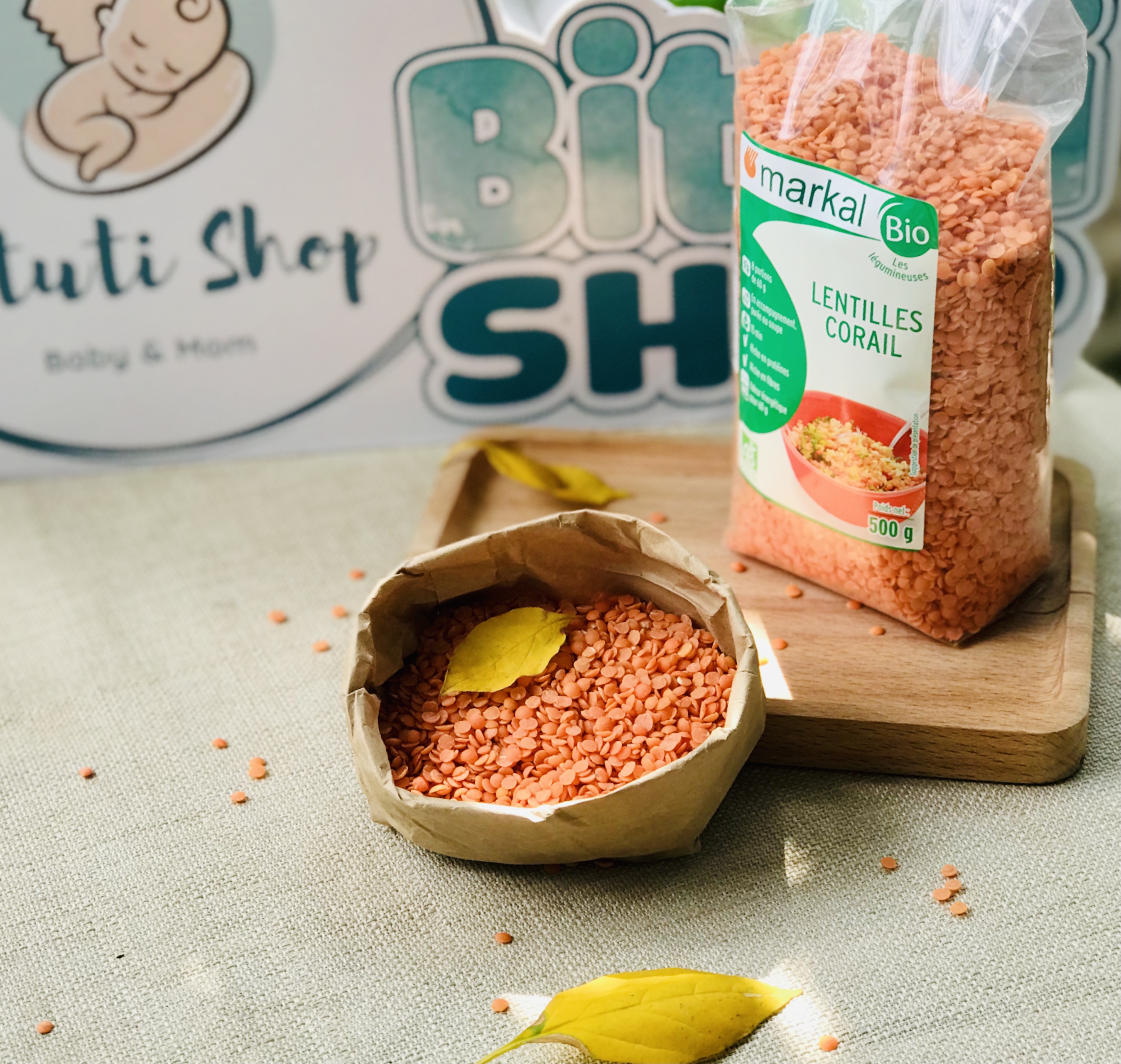 Đậu lăng đỏ cam san hô hữu cơ markal - tách lẻ 100gr hoặc nguyên túi 500gr