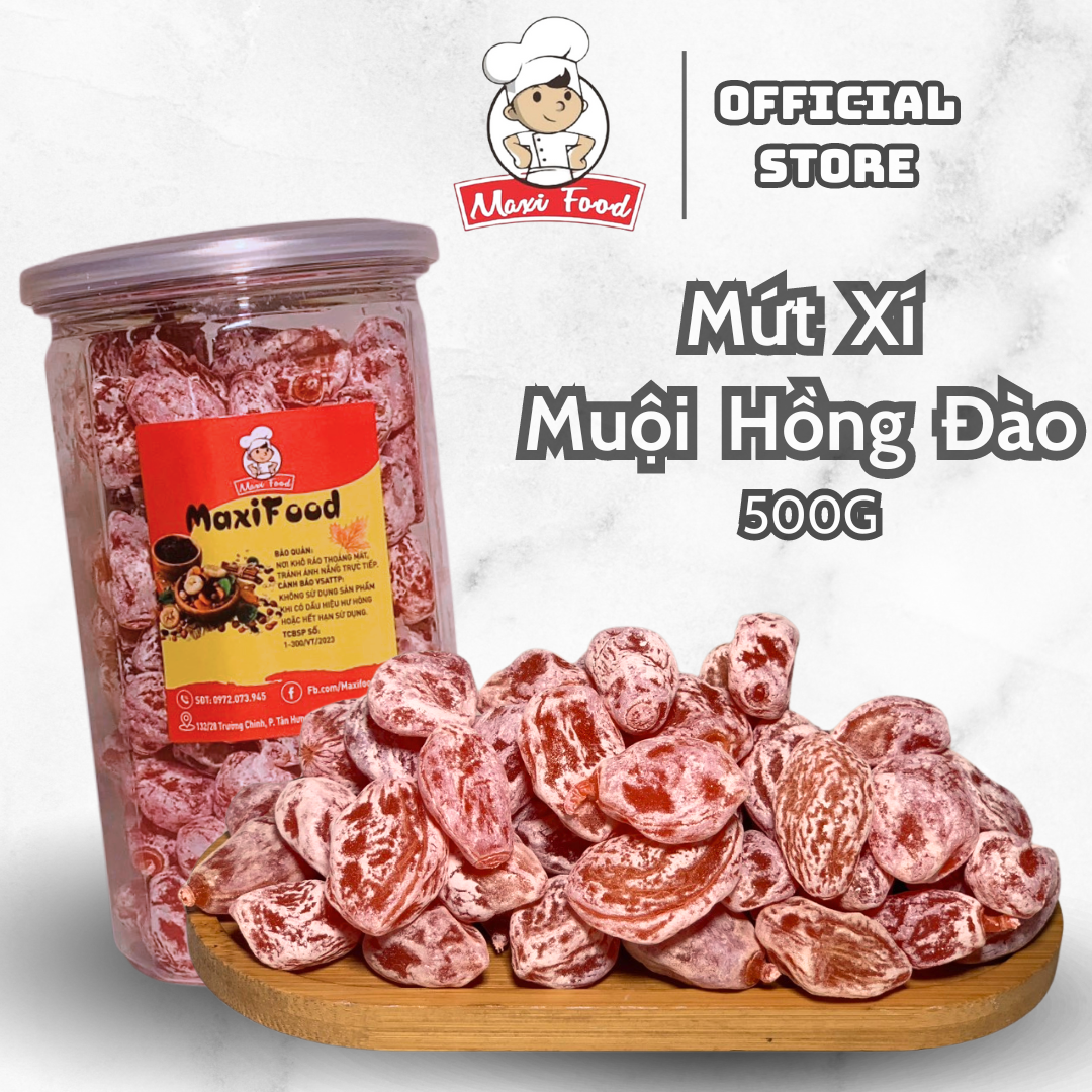 500g xí muội hồng đào maxifood