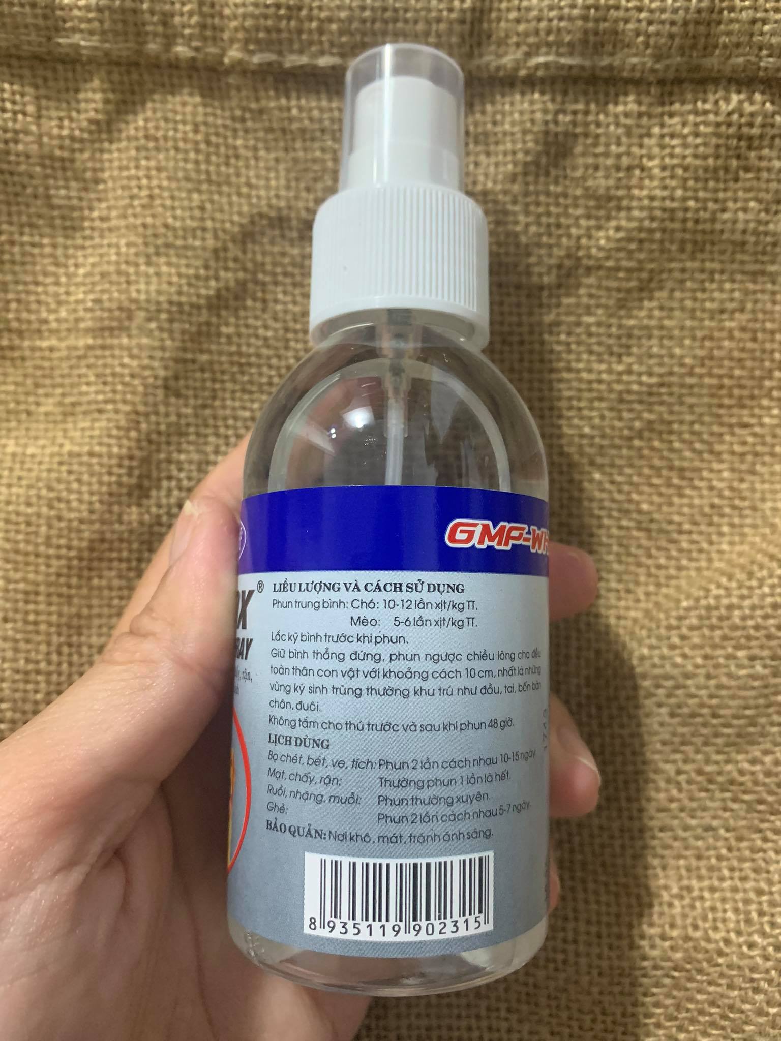 Hantox Spray 100ml - Xịt Ve Bọ Chét Ghẻ Chó Mèo