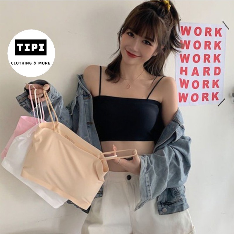 Áo quây 2 dây vải su màu trơn Koki