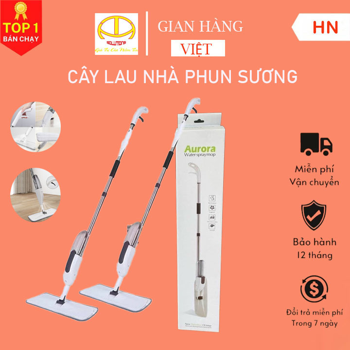 Cây Lau Nhà Phun Sương Aurora xoay 360 độ - Chổi Lau Nhà - Chổi Chà Sàn - Cây lau nhà đa năng - Cây Lau Kính Phun Nước Tự Động - chổi lau nhà tích hợp bình phun sương tiện lợi - Cây Lau Kính Phun Nước Tự Động