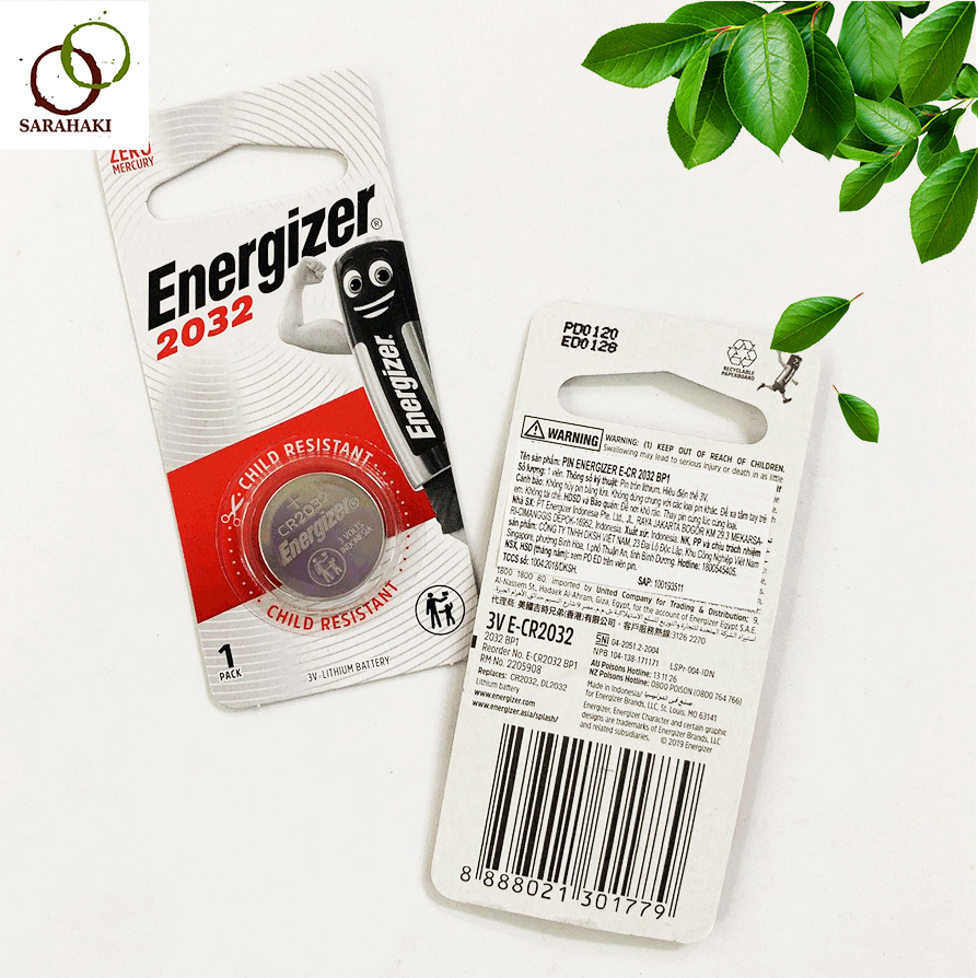 Combo 2 Vỉ Pin CR2032 Cmos Energizer Lithium 3V (1 vỉ 1 viên) chính hãng