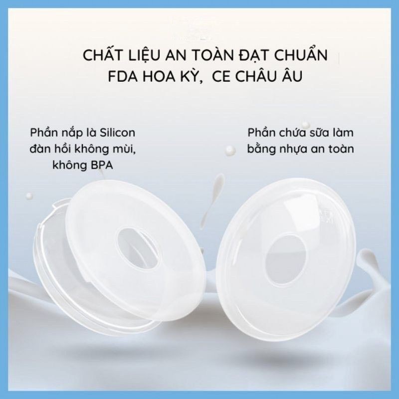 Hộp 2 phễu hứng sữa chống tràn cao cấp CMBEAR / chất liệu an toàn cho mẹ
