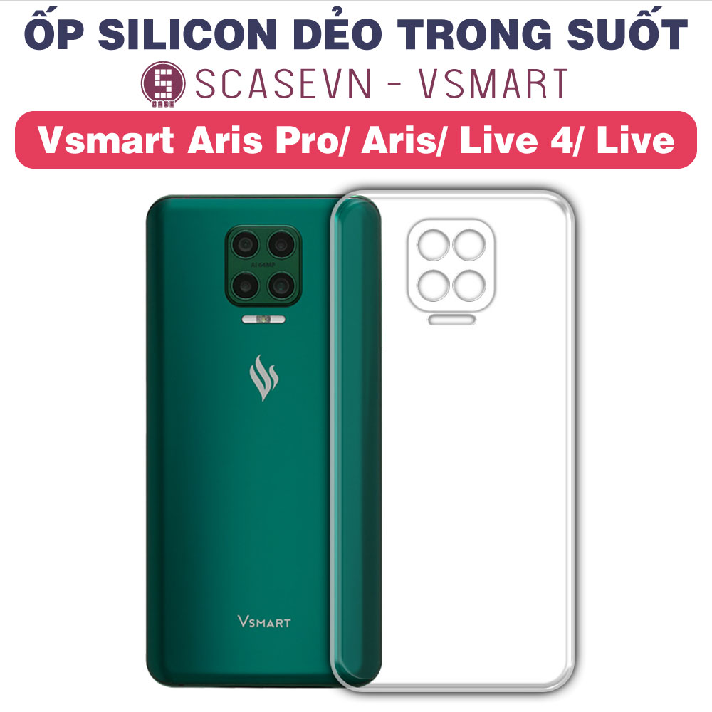 Ốp silicon dẻo trong suốt vsmart aris pro/ aris/ live 4/ live