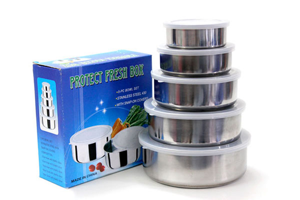 Bộ thố 5 tầng inox 304 cao cấp - giúp bảo quản thực phẩm mà không gây ra mùi khó chịu khi mở tủ lạnh, đồng thời giữ được vệ sinh an toàn thực phẩm cho cả nhà - Bảo Hành 1 đổi 1 tại VanDongTS Shop