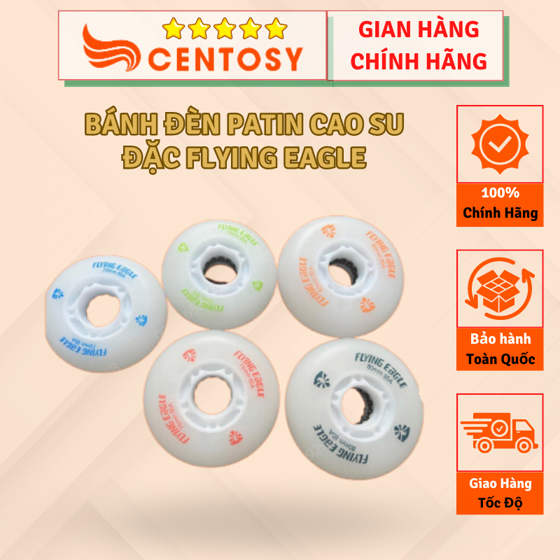 Centosy - bánh đèn patin cao su đặc cao cấp flying eagle oem bền bỉ và bám đường tốt