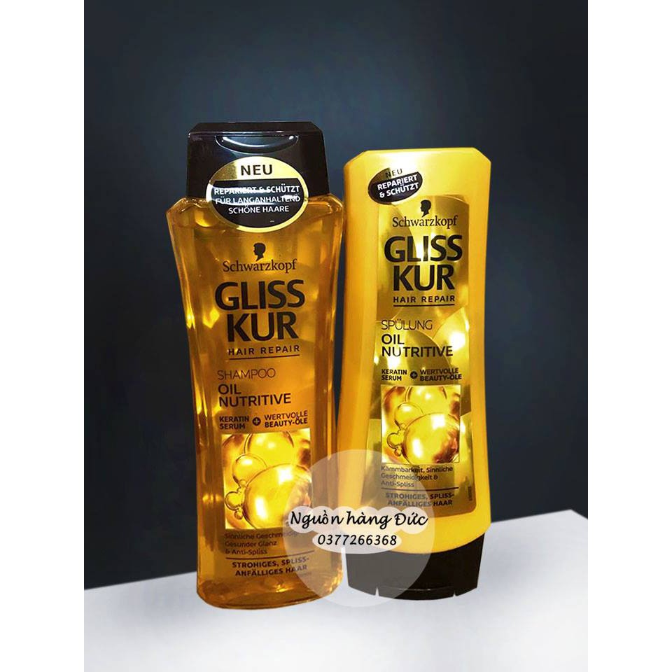 Dầu gội gliss kur đức - phục hồi tóc từ 8 loại tinh dầu quý!