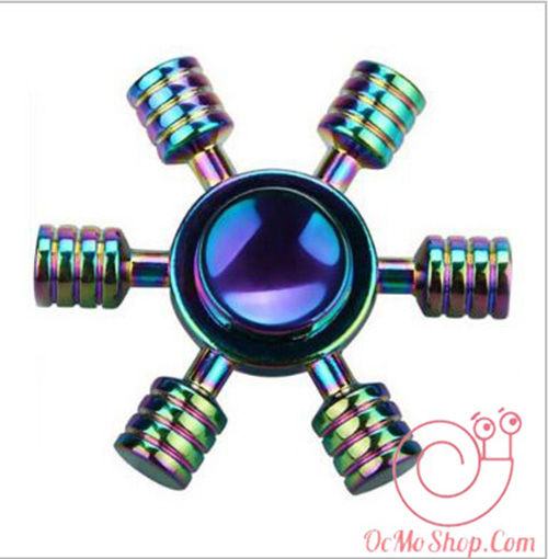 Con quay Finger Spinner bánh lái 6 cánh phản quang kim loại