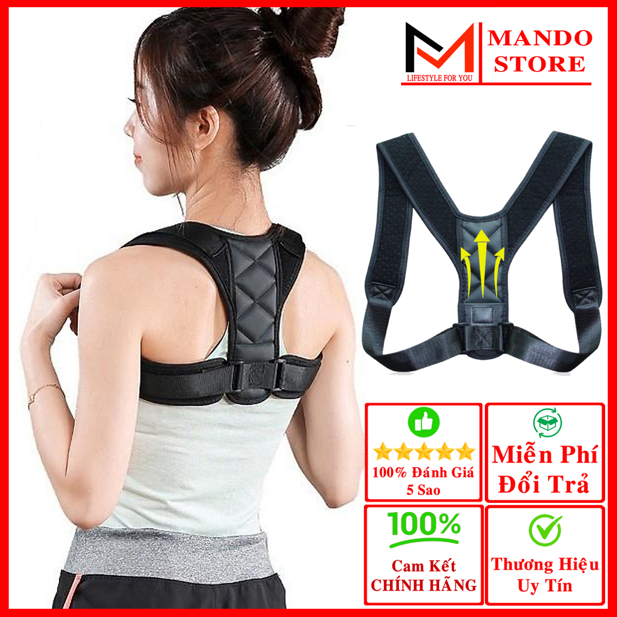 [Hàng Chính Hãng] Đai Chống Gù Lưng Nhật Bản Chính Hãng Amalife Phiên Bản Tối Giản Cải Thiện Gù Lưng