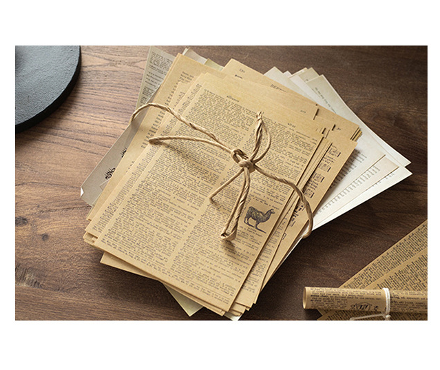 Set 57 tờ giấy kraft dùng để trang trí sổ bullet journal phong cách vintage