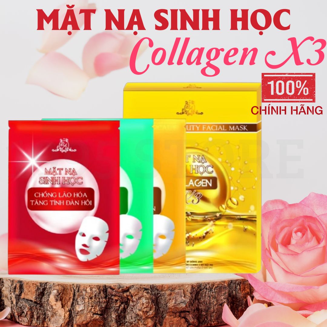 Mặt nạ sinh học collagen x3 thuộc mỹ phẩm đông anh cấp ẩm, giảm mụn, mờ thâm, chống lão hóa da-1995 store