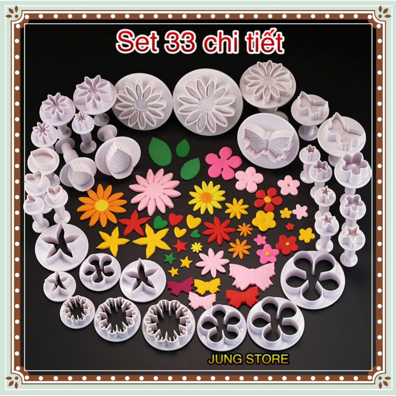Bộ tạo hình fondant 33-43-49 chi tiết