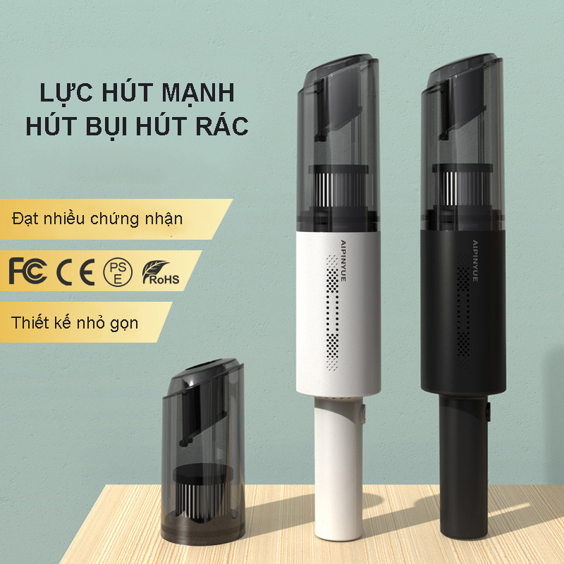 Máy hút bụi mini cầm tay không dây sạc điện, Máy hút bụi xe hơi, Hút bụi gia đình công suất mạnh 120W pin 4000 mAh