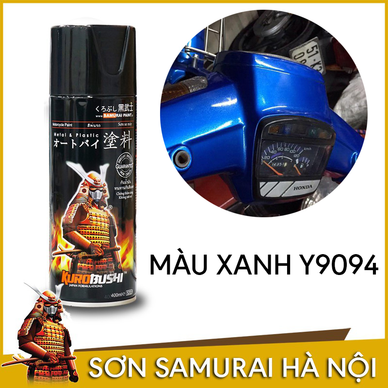 Sơn samurai màu xanh - Chai sơn màu xanh kim loại Y9094 sơn xịt samurai