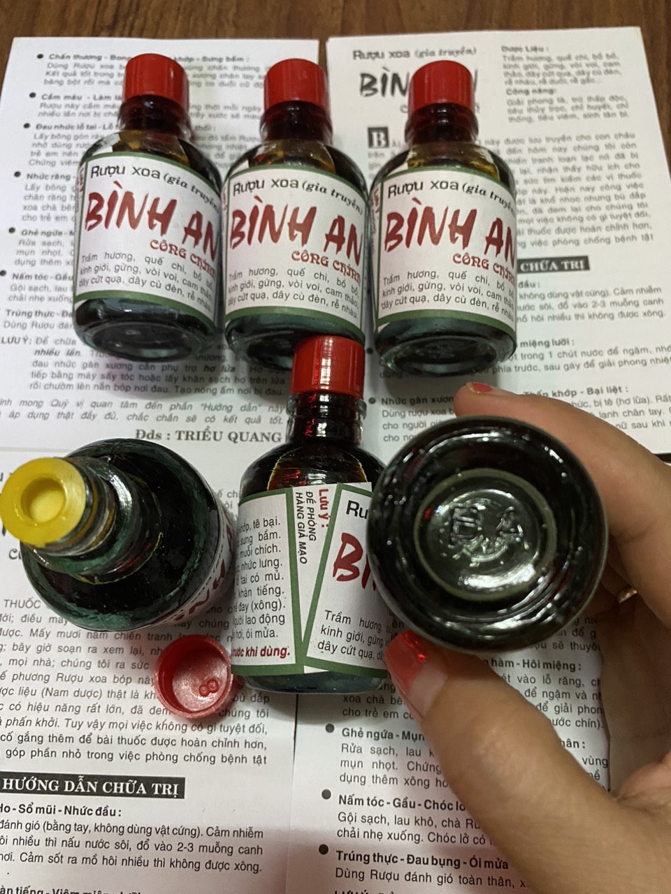 Dầu xoa bóp, ruou xoa bop xương khớp Bình An - Công Chính